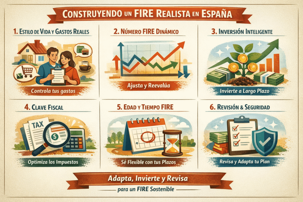 Factores que influyen en el número FIRE en España: gastos, inversión, fiscalidad y edad de retirada