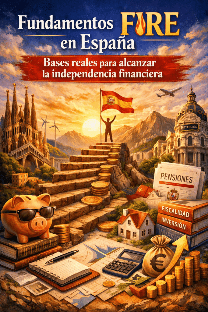 Fundamentos FIRE en España: camino hacia la independencia financiera con fiscalidad, inversión y pensiones.
