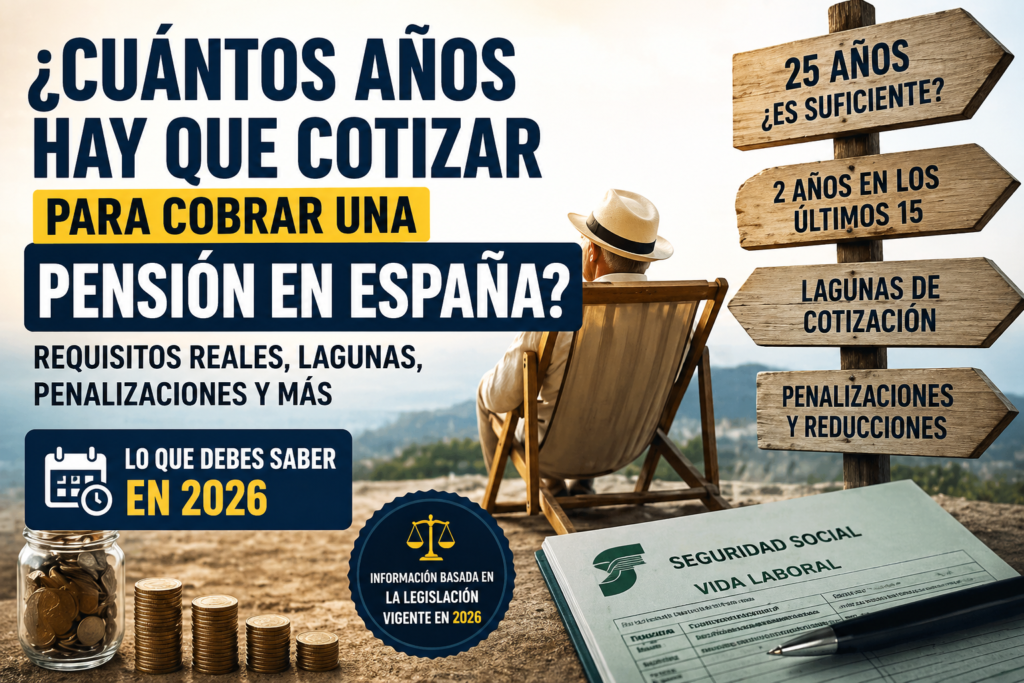 requisitos para cobrar pension en España 2026 años cotizados
