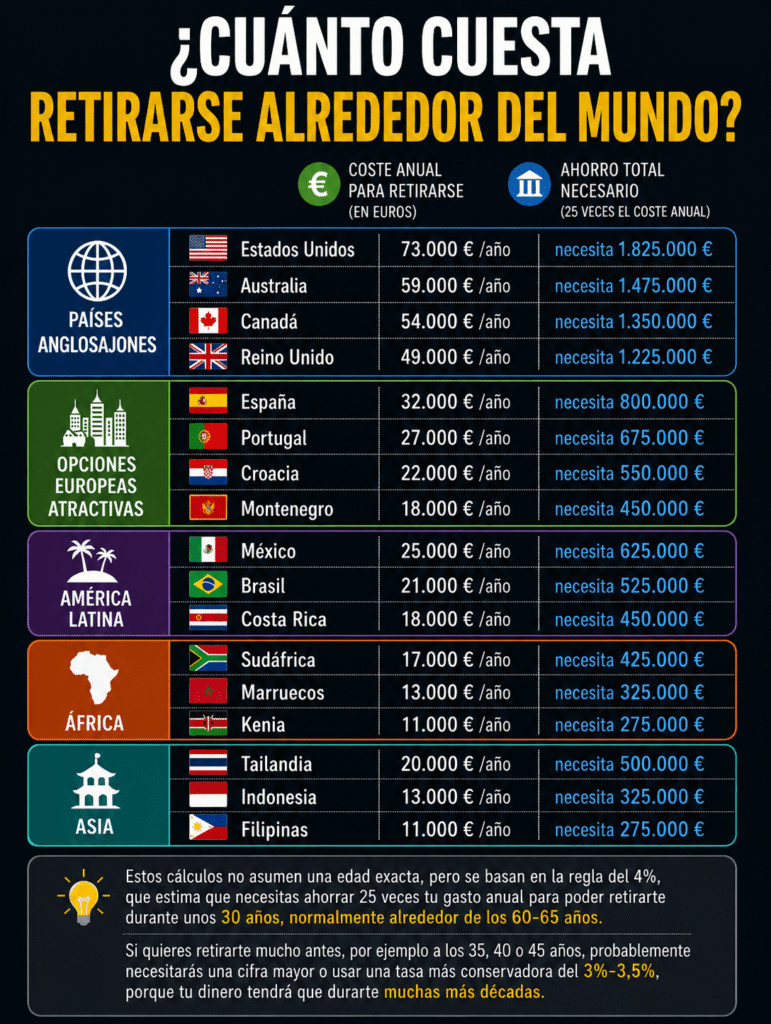 cuánto cuesta retirarse en España y vivir del FIRE en 2026